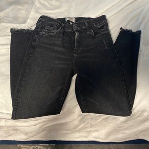 Black straight leg jeans